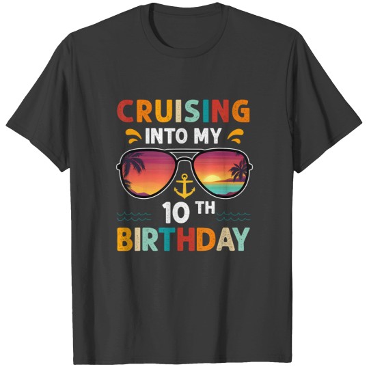 Discover cruising into my 10th birthday 10 years old cruise birthday t T-Shirts