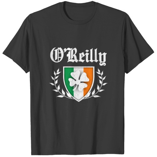Discover O_Reilly Family Shamrock Crest (vintage distressed) T-Shirts