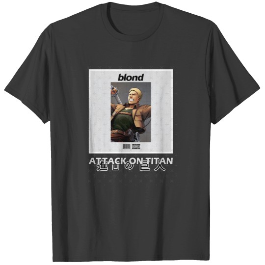 Discover Reiner Braun Attack on Tita x Blond Album Cover T-Shirts