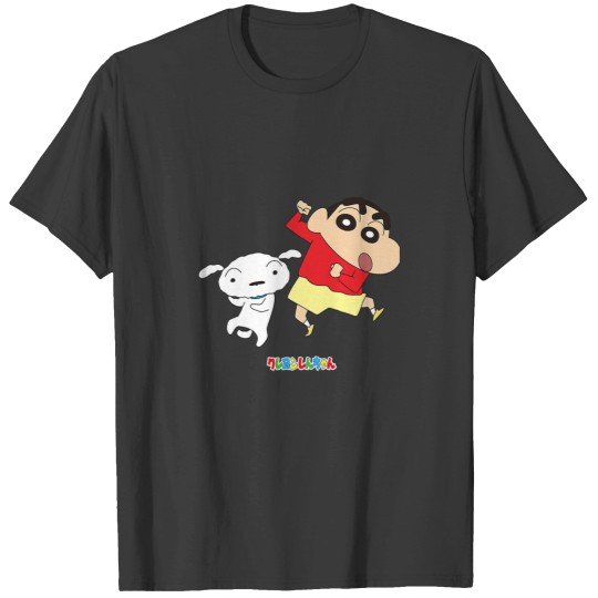 Discover Crayon Shin chan dances Shin chan and Shiro T-Shirts