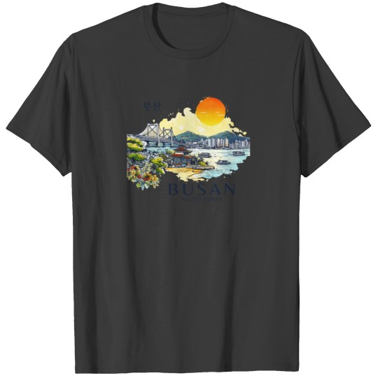 Discover Busan South Korea Watercolor T-Shirts