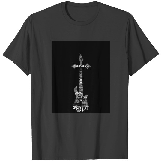 Discover Skillet Guitar Typography on Black Graphic T-Shirts