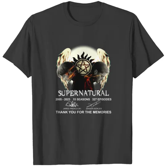 Discover Supernatural Vintage T-Shirt, Supernatural Signatures 2005-2023