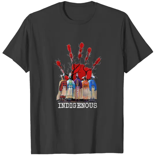 Discover Native American Indigenous Red Hand T Shirt