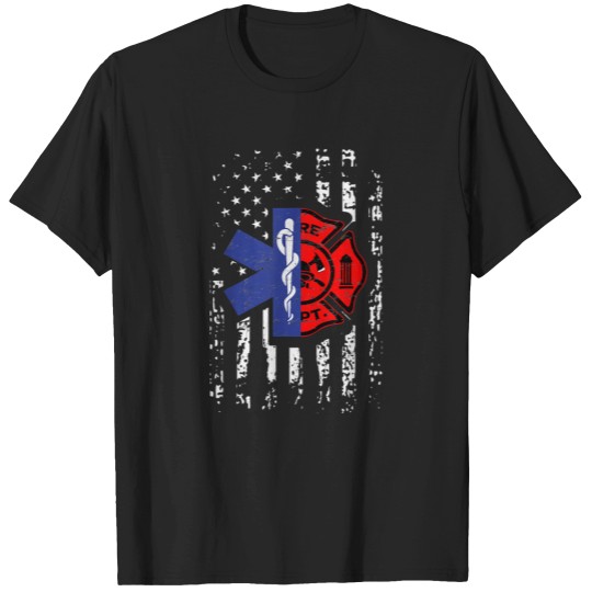 Discover EMT Firefighter Shirt Firefighter EMT American Flag Gif Perfect Gift For you and friends Class T-Shirts