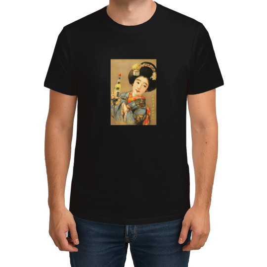 Discover Woman In Blue Kimono - Nippon Shuzo Kabushiki Kaisha 1920 Japan Sake Brewing Co Advertisement 2078 T-Shirts