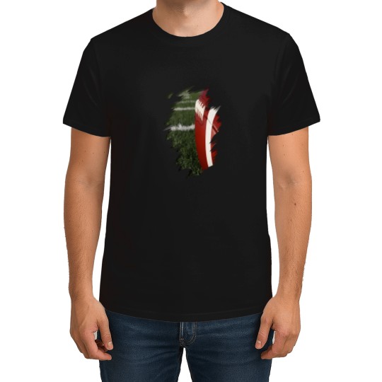 Discover 3D Football Rip With Green Grass   Unique Sports Design T-Shirts