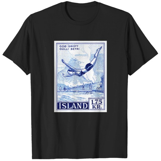 Discover 1955 Iceland Water Sports Postage Stamp T-Shirts