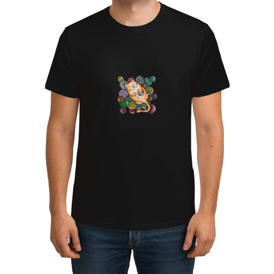 Discover Adorable Knitting and Crochet Happy Cat Yarn Lov T-Shirts