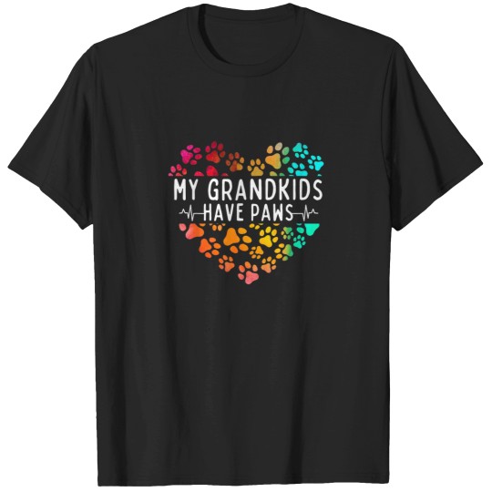 Discover My Grandkids Have Paws Funny Dog Proud Grandma a T-Shirts