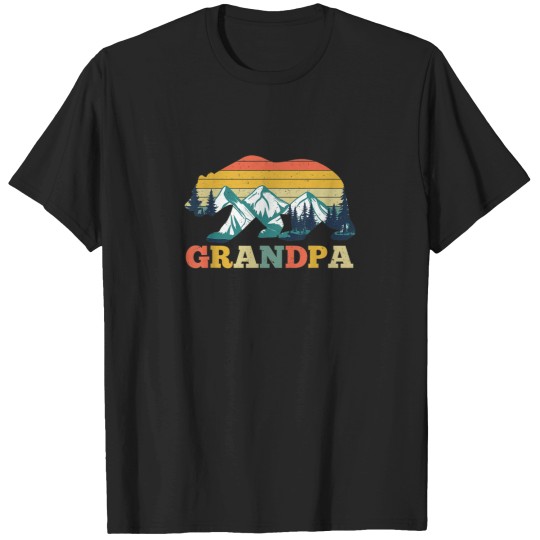 Discover Grandpa Bear Camper Camping Mountain Fathers Da T-Shirts