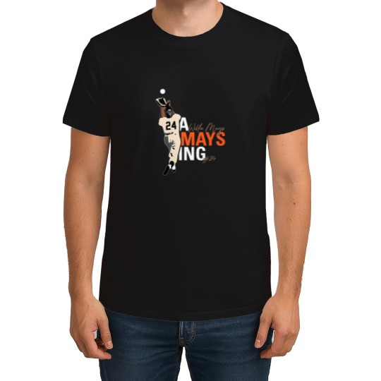 Discover Willie Mays 24 Graphic T-Shirt, Hand Drawn Baseball Shirt