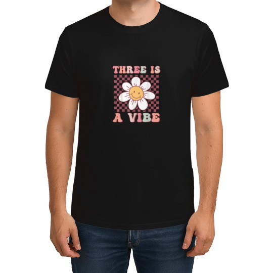 Discover Three Is A Vibe Cute Groovy 3rd Birthday Party D T-Shirts