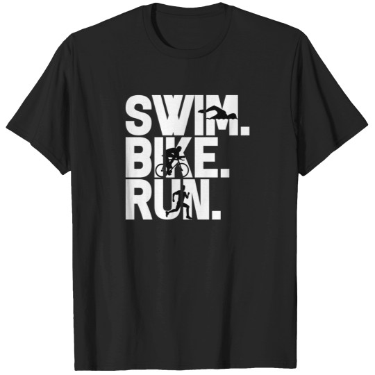 Discover Triathlon Triathlete Swimming Cycling Running T-Shirts