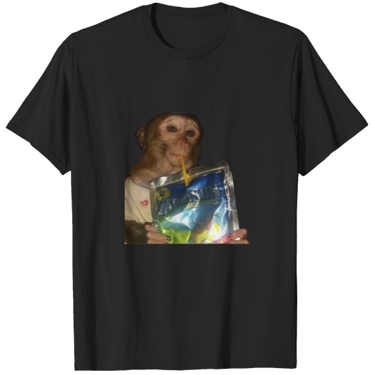 Discover Monkey sipping caprisun meme T-Shirts
