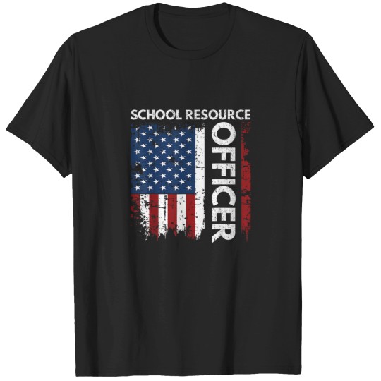 Discover Funny School Resource Officer Gift SRO USA Flag T-Shirts