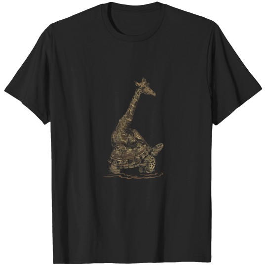 Discover Turtle Riding Tee Zoo Keeper Gift  Giraffe T-Shirts