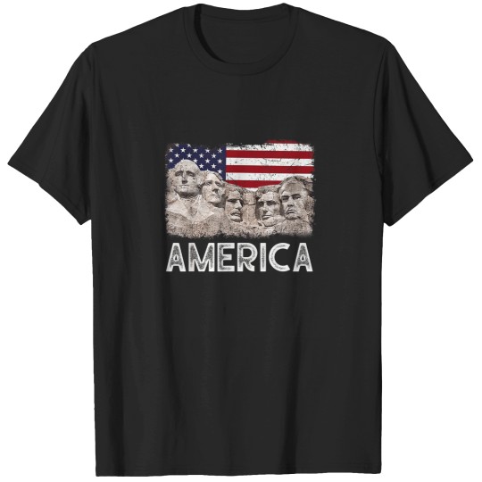 Discover Trump President 45th Rushmore Mount American Fla T-Shirts