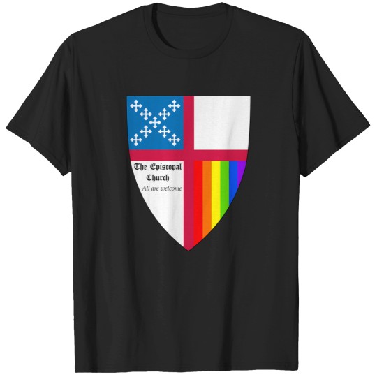 Discover The-Episcopal-Church-Shield-Rainbow-Pride-All-Are-Welcome-2 T-Shirt T-Shirts