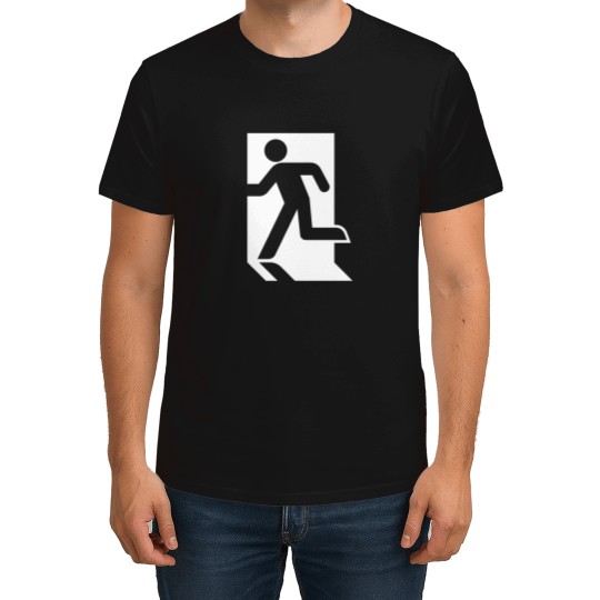 Discover Exit Sign Running Man 1 T-Shirts