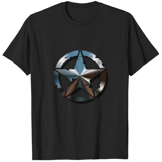 Discover Сhrome-plated military star symbol T-Shirts