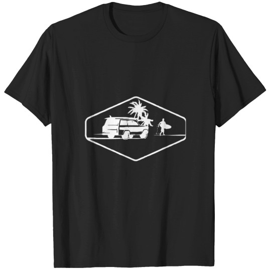Discover Jeep palms surf surfer sea water sports fun T-Shirts