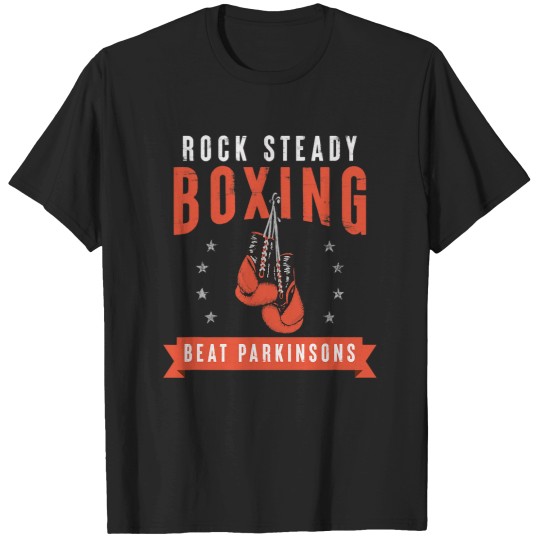 Discover Rock Steady Boxing Beat Parkinsons Gloves and Stars T-Shirts