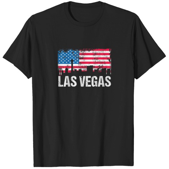 Discover US Flag American City Skyline Las Vegas Nevada T-Shirts