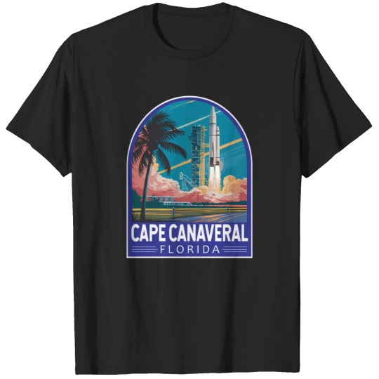 Discover Cape Canaveral Florida Travel Art Emblem 161 T-Shirts