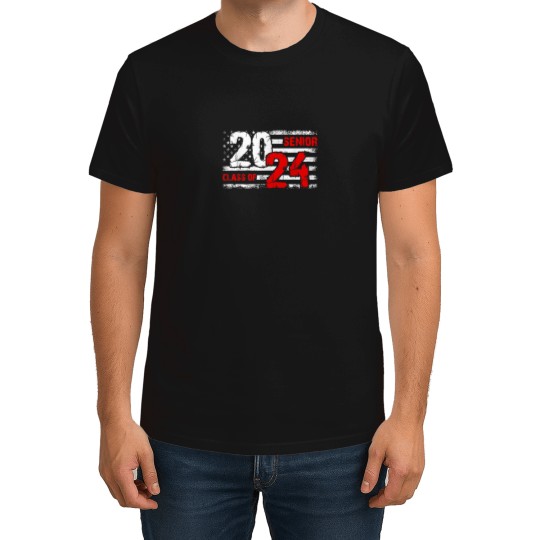 Discover Senior Class Of 2024 Seniors Grad Usa Flag 2024 T-Shirts