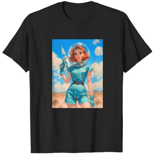 Discover 1950S Vintage Sci-Fi Pin-Up Space Girl 5691 T-Shirts