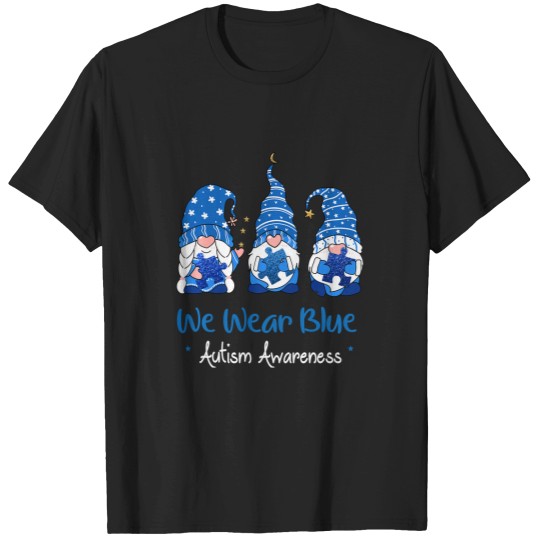 Discover three gnomes holding blue puzzle autism awareness pullover T-Shirts