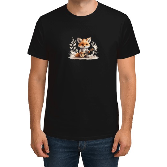 Discover Adorable Baby Fox Playing Guitar T-Shirts