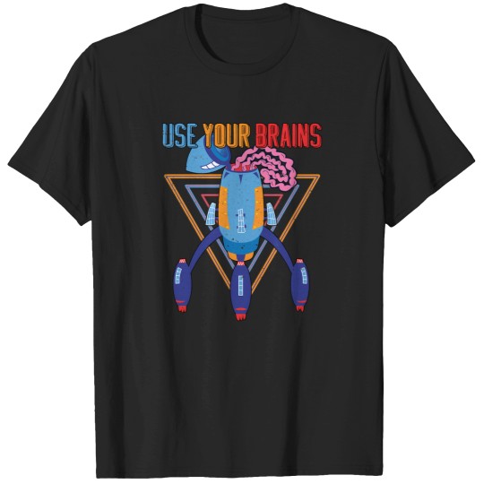 Discover Use Your Brains Space Ship Ufo - Quote Motivation Vintage - Atomic Age Space Age Style. 2722 T-Shirts