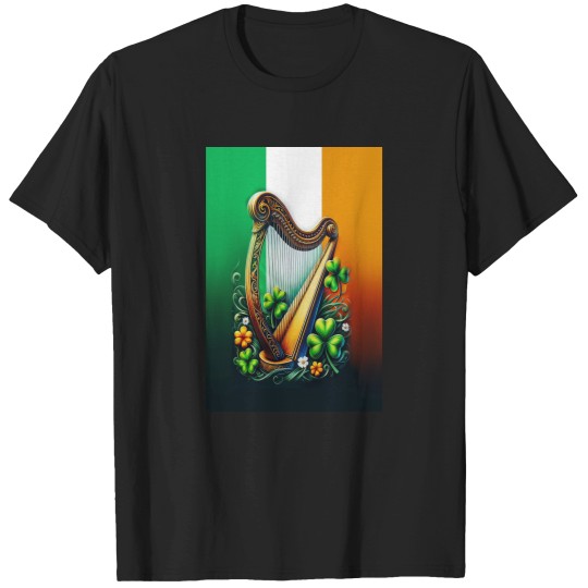 Discover Traditional Harp and Shamrocks Irish St Patrick's Day Garden Flag, Lucky Flag, St Patrick's Day Home Decor T Shirts
