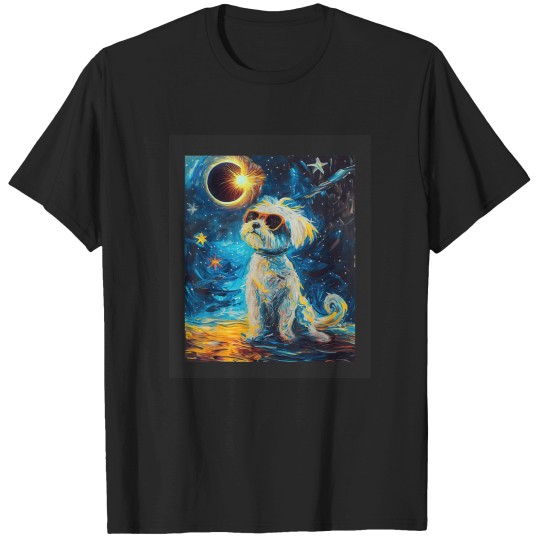 Discover Total Solar Eclipse Maltese Dog T-Shirts