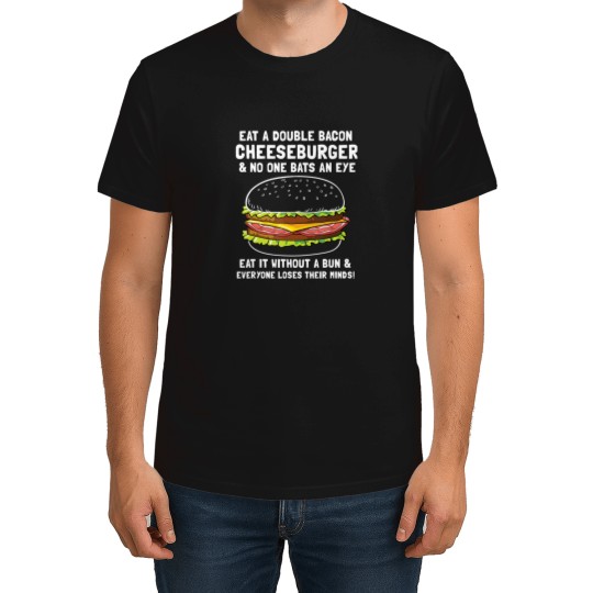 Discover Double Bacon Cheeseburger Ketosis Lover Ketone Keto DietDouble Bacon Cheeseburger Ketosis Lover Ketone Keto Diet T-Shirts