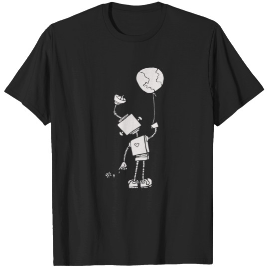 Discover Robot Holding Balloon Earth T-Shirts