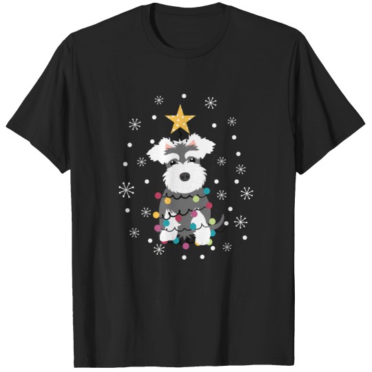 Discover Salt And Pepper Miniature Schnauzer Christmas Tree (1) T-Shirts