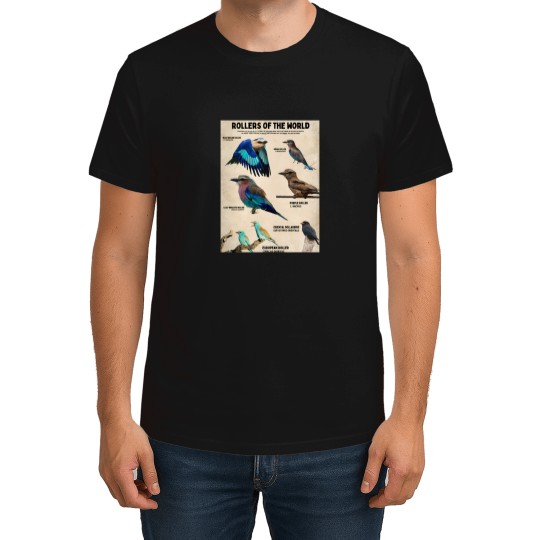 Discover coraciidae roller birds of the world conservation science poster T-Shirts