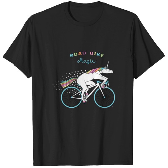 Discover Road Bike Magic Unicorn Outline T-Shirts