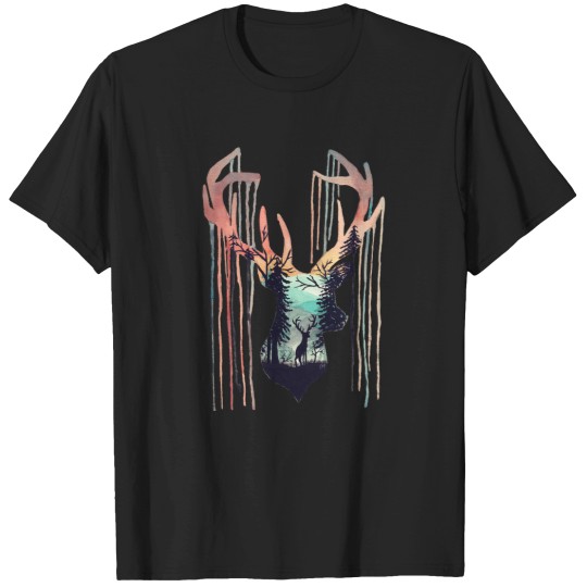 Discover Elk Watercolor Animal Slihouette  Classic T-Shirt T-Shirts