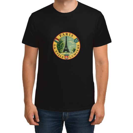 Discover Paris France Eiffel Tower Vintage Travel Decal Active T-Shirt T-Shirts