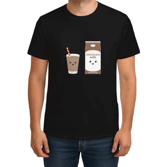 Discover a glass of chocomilk and chocolate milk carton kawaii 1 T-Shirts