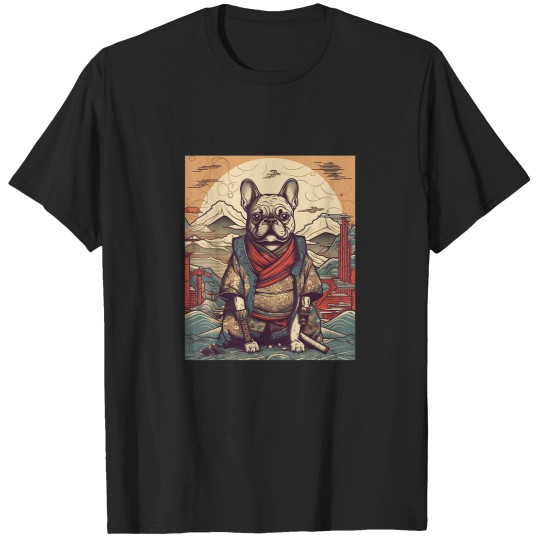 Discover Vintage Japanese Art Samurai French Bulldog.png T-Shirts