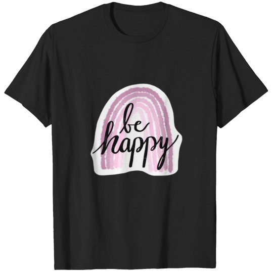 Discover Be Happy Purple Rainbow T-Shirts