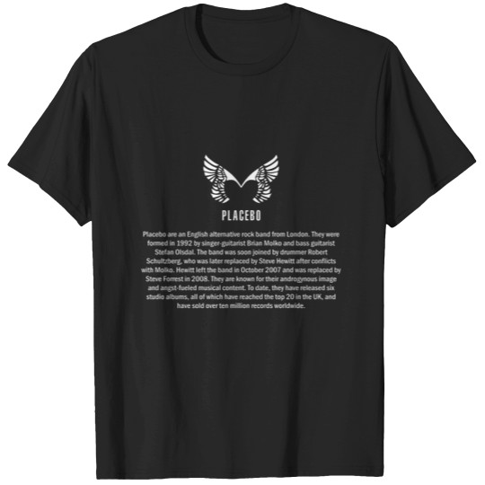 Discover Placebo, Placebo merch, Placebo logo, gift, music T-Shirts