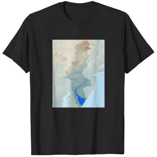 Discover Delaware River Watershed Map - Raw Landscape 619 T-Shirts