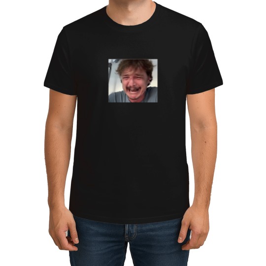 Discover Crying Pedro Pascal Funny Meme Sticker 2308 T-Shirts