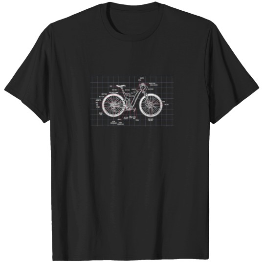 Discover Mountain Bike Anatomy MTB Bike Parts Cycling T-Shirts